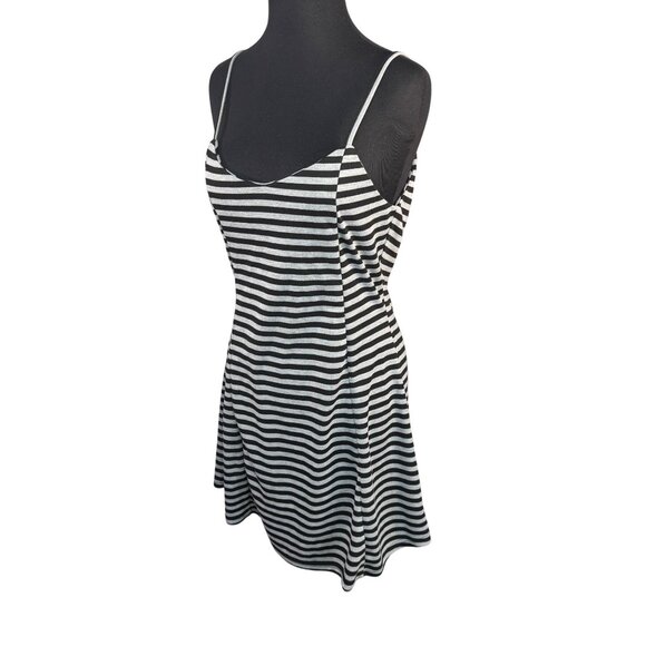 Olive and Oak Womens Size Small Black and Gray Striped Sleeveless Mini Dress - Picture 9 of 9